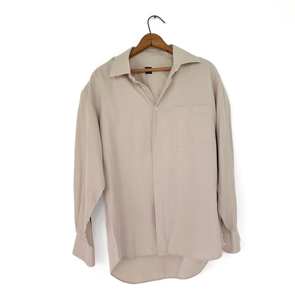 Ike Behar Casual Button Down‎ Cotton Neutral Cream - Size 16/34 (L?)